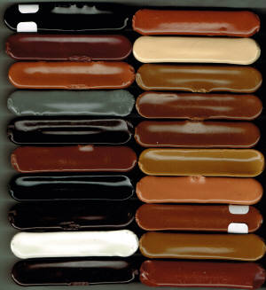 Schellackstangen sortiert Schellackstangen sortiert