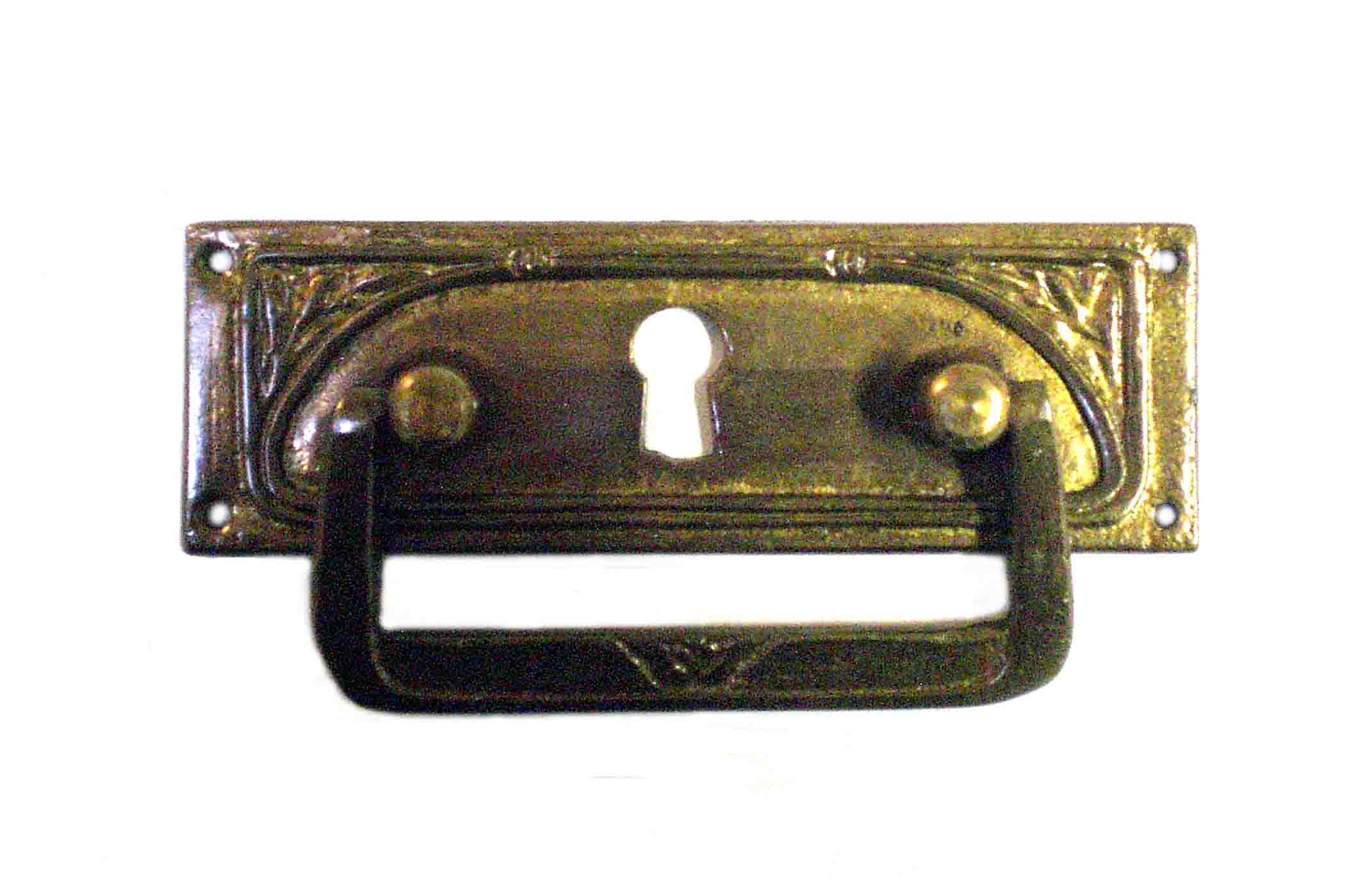 Schubladenschild Loch mit Griff, gegossen 30x93 Schubladenschild Loch mit Griff, gegossen 30x93