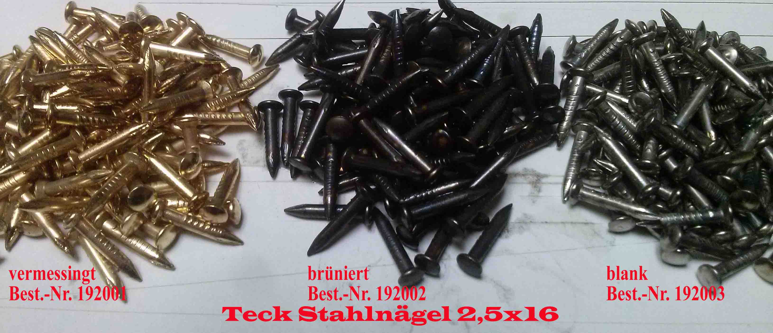 Stahlnägel Linsenkopf 2,5x16 blank