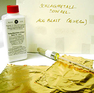 Schlagmetall dunkel 100 Blatt 16x16cm